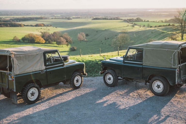 Photo of vintage Land Rovers in Goodwood's Estate